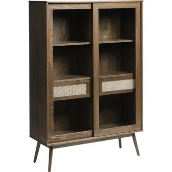 Knihovna Unique Furniture Dubová vitrína Barrali 160 x 110 cm