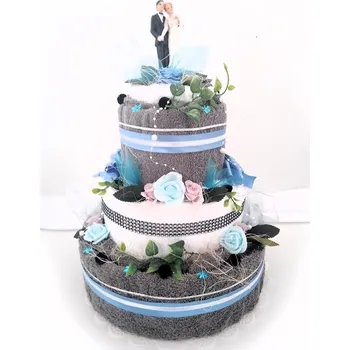 Veratex Textilní dort třípatrový šedý