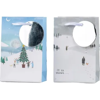 Dárková taška Taška dárková 100x150 mm vánoční čas mix , barevná 15 gram