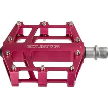 Pedál na kolo Pedály BMX FLAT EXUSTAR standard závit 9/16 růžová