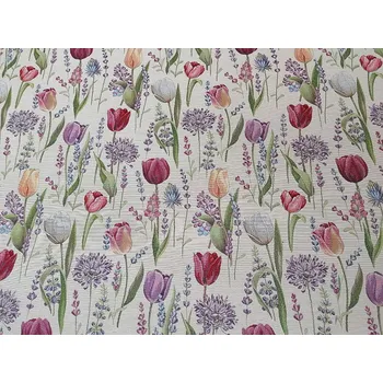 BYTEMA Gobelínová látka TULIPÁNY - JARO šíře 280 cm