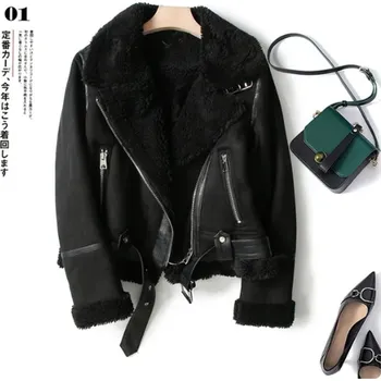 Luxusní a velmi kvalitní dámská zimní bunda v kožené imitaci Barva: Černá, Velikost: M