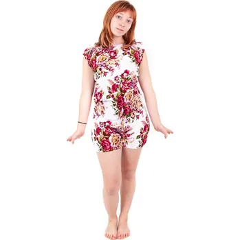 Dámský overall Overal Květiny 01 bílá