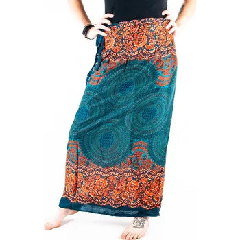 Dámské oblečení Sukně Honeycomb Mandala Split petrolejová