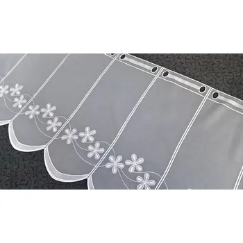 Záclona GERSTER Vyšívaná záclona na vitrážku 11667 kytičky 45 cm