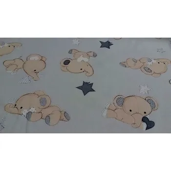 BYTEMA Dětská dekorační látka SLONI šedá šíře 140 cm