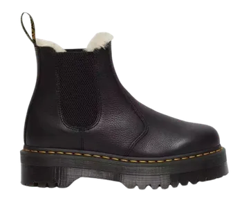 Dámská zimní obuv Dr. Martens 2976 Quad Fur Lined Platform Chelsea 25635001 černé