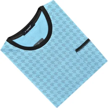 VN-lot Pánská noční košile s krátkým rukávem - Clemon- AH02 Barva: Tyrkysová, Velikost: L