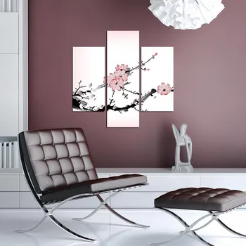 Obraz ASIR Obraz na MDF 3ks KVETOUCÍ STROM 20 x 60 cm (1) 20 x 40 cm (2)