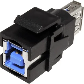 Elektrická zásuvka BACHMANN BACHMANN Keystone spojka USB3.0 B(F) - USB3.0 A(F), černá (917.401)