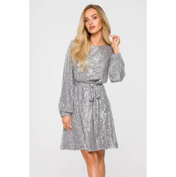 Dámské šaty Made of Emotion M715 stříbrné, XXL