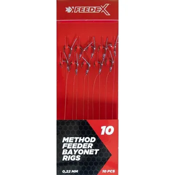 Rybářský háček 10ks - Návazec Feeder Expert s Bajonetem Bez Protihrotu Velikost 12
