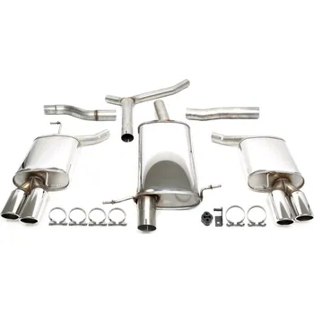 Tlumič výfuku TA Technix sportovní nerezový catback duplex výfuk Audi A4 Quattro sedan + Avant (8K / B8, 2008-2015), 2x 80 mm kulatá rovná nerezová koncovka s pertlem pro obě strany