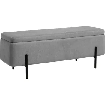 Šedá čalouněná lavice Somcasa Viena 120 cm s úložným prostorem
