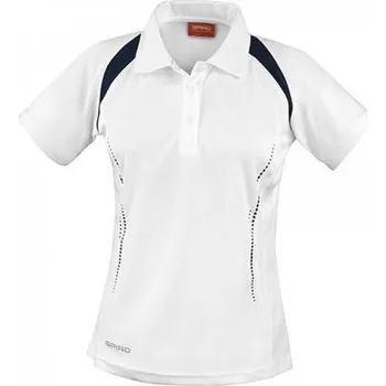 Dámské tričko SPIRO Dámské funkční polo tričko Team Spirit Barva: bílá - modrá námořní, Velikost: L (40) RT177F