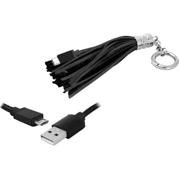 LTC USB - micro USB nabíjecí kabel jako klíčenka, barva černá
