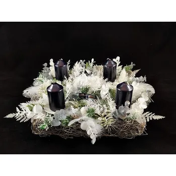 Svícen Kyticky.cz Adventní svícen - kostka černá