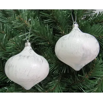 Vánoční ozdoba dobirkov.cz Vánoční ozdoba bílá a stříbrná, 11x10 cm - sada 2 ks