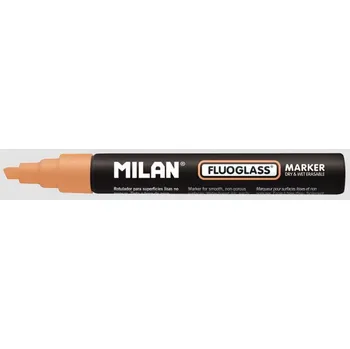 Popisovač Milan Fluoglass křídový na sklo oranžový, 1ks
