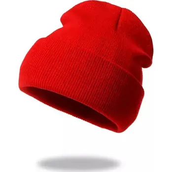 Čepice Dámská zimní čepice s výšivkou - 001 Plně červená