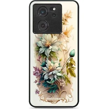 Pouzdro na mobilní telefon Lesklý kryt Mobiwear Glossy - Xiaomi 13T / 13T Pro - G014G Krémové květy (Prémiové lesklé pouzdro, obal, kryt Mobiwear Glossy na mobil Xiaomi 13T / 13T Pro - G014G Krémové květy, materiál Plast + TPU silikon - krytí po všech stranách, neošoupatelný potisk