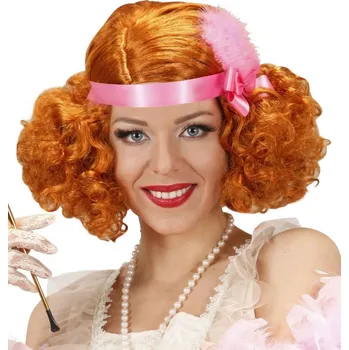 Karnevalová paruka Paruka - 20. léta s čelenkou - zrzavá