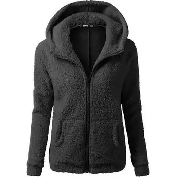 Dámská mikina Teplá podzimní dámská mikina na zip - Černá,5XL