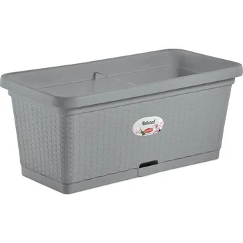 Truhlík STEFANPLAST Samozavlažovací truhlík NATURAL 80x40x34cm šedá