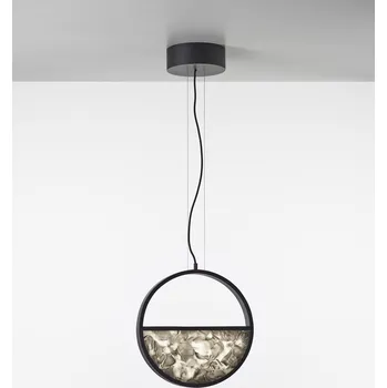 Brokis Designové závěsné svítidlo Geometric 1/2 BOTTOM PC1142, ⌀40cm Barva spodní části skla: žlutá - triplex opál BROKISGLASS (CGGB2797), Povrchová úprava skla: lesklý povrch (lícová strana) (CGSU2736)