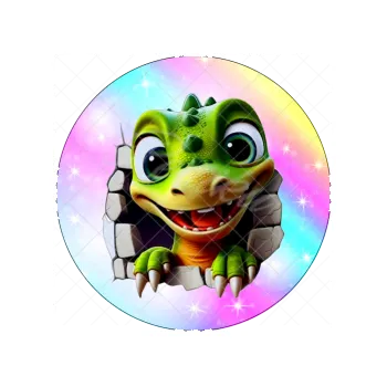 Jedlá dekorace na dort DRÁČEK v díře, VARIANTA Jedlý papír 1799