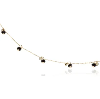 Náramek Zlatnictví Helios Zlatý náramek s přívěsky Onyx