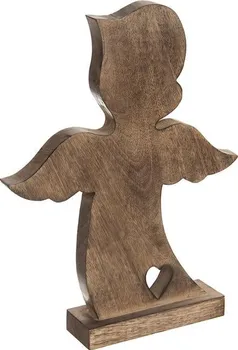 Vánoční dekorace Orion Mango dřevěný anděl se srdíčkem 38,5 cm