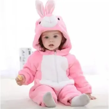 Kojenecký overall Dětský overal | kombinéza s motivem zvířat - Růžový králík,9 měsíců