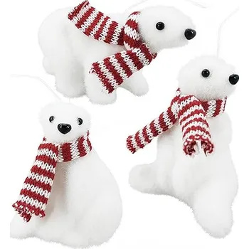 Vánoční dekorace Vánoční ozdoby - lední medvěd 3 ks