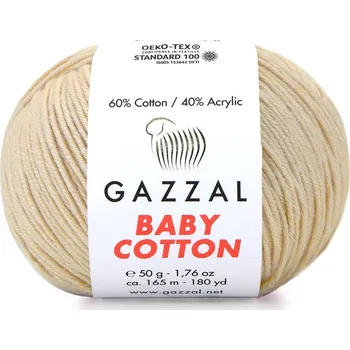 Příze Gazzal Příze Baby cotton 3445 světle béžová