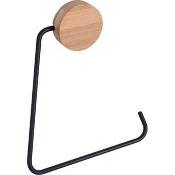 Držák na ručník BISK Erga Plain, prstenový držák na ručník, černá matná-hnědá, ERG-08118