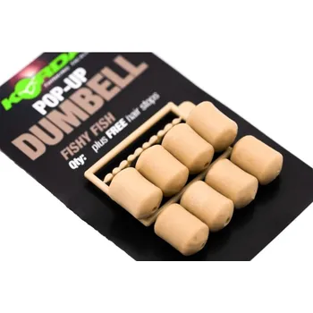 Boilies 10ks - Korda Pop-Up Dumbell 12mm Fishy Fish Hnědá