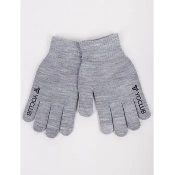 Rukavice Rukavice YO RED0245C prstové ŠEDÉ pro dotykové displeje mobily, tablety, ABS protiskluz dlaně velikost rukavic: 20 cm