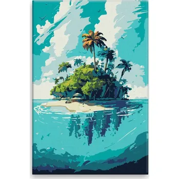 Dětské zboží Malování podle čísel - Opuštěný ostrov - 40x60 cm, bez dřevěného rámu - CZ výroba