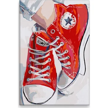 Dětské zboží Malování podle čísel - Converse - 40x60 cm, bez dřevěného rámu - CZ výroba