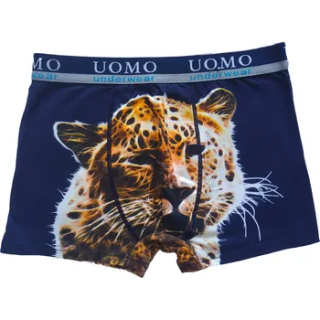 Pánské spodní prádlo aura.via Bavlněné boxerky Tygr FR7631 Barva: tmavě modrá, Velikost: XXL