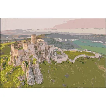 Dětské zboží Malování podle čísel - Spišský hrad 02 - 60x40 cm, bez dřevěného rámu - CZ výroba