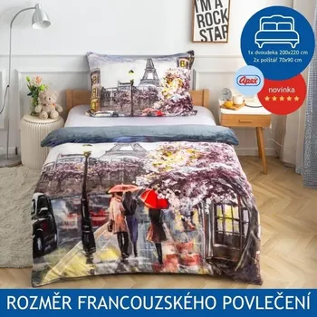 Povlečení Apex® produktová řada Flanel Francouzské povlečení APEX Mikroplyš Flanel - Paris