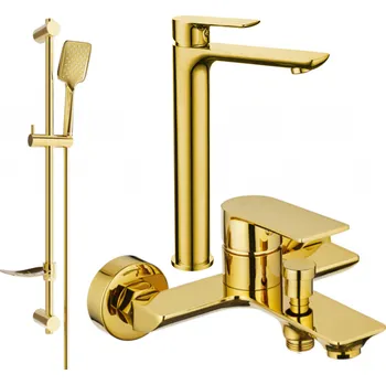 Vodovodní baterie Mexen Alfa DF62 sada do vany, zlatá - 745713DF62-50 Bateriové soupravy