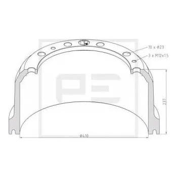 Brzdový buben Brzdový buben přední 410x191x237/298/335/23x10 Mrecedes Actros 7006