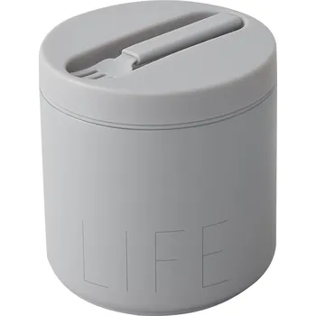 Úložný box Design Letters, Termobox na svačinu To Go Life s vidličkou velký šedý 2 díly - Formadore