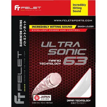 Struna na výplet tenisové rakety Badmintonový výplet Felet Ultra Sonic 63 - 10m Barva: Bílá