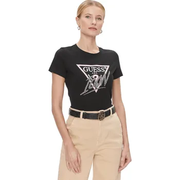 GUESS DÁMSKÉ TRIČKO SS CN ICON TEE BLACK W4RI41I3Z14 JBLK Velikost: S