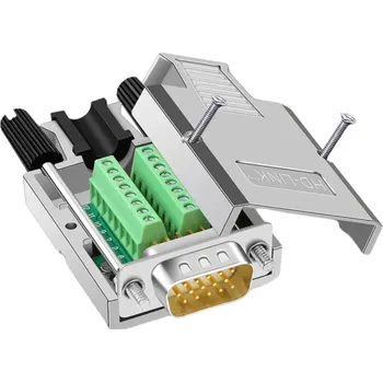 Video redukce Konektor D-SUB DE15 (DB15) kabelový kovový, samec se šrouby/maticemi, šroubovací