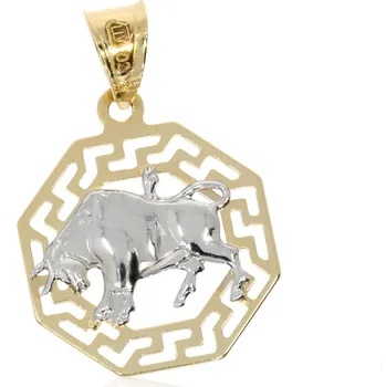 Přívěsek Zlatnictví Helios Znamení zvěrokruhu kombinace zlata Váha: 0,85g, Znamení: Býk